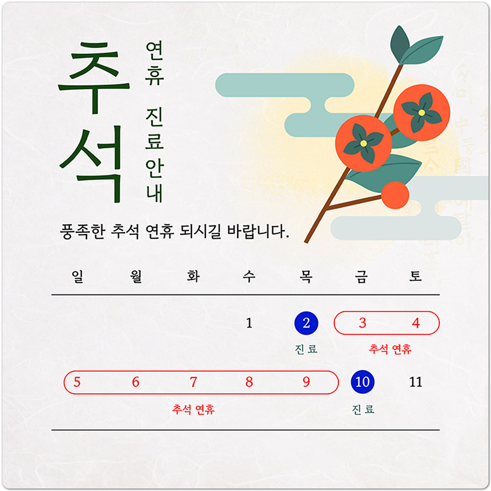 25년 추석연휴 진료안내