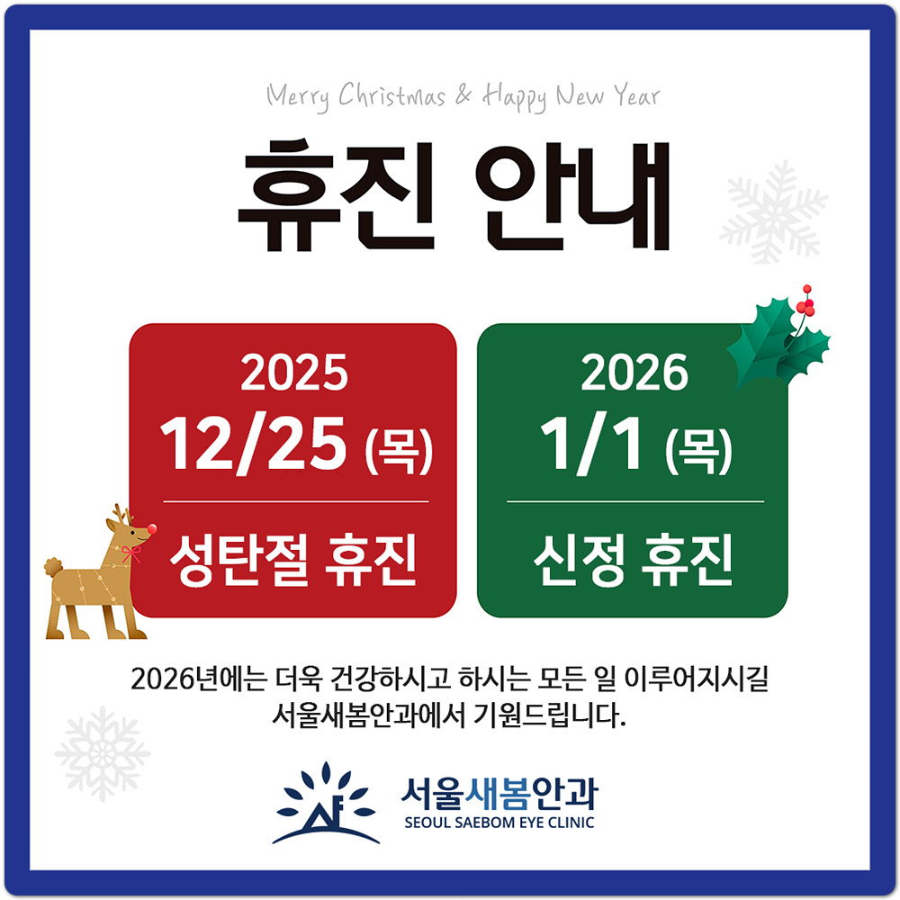 크리스마스 신정 휴진안내